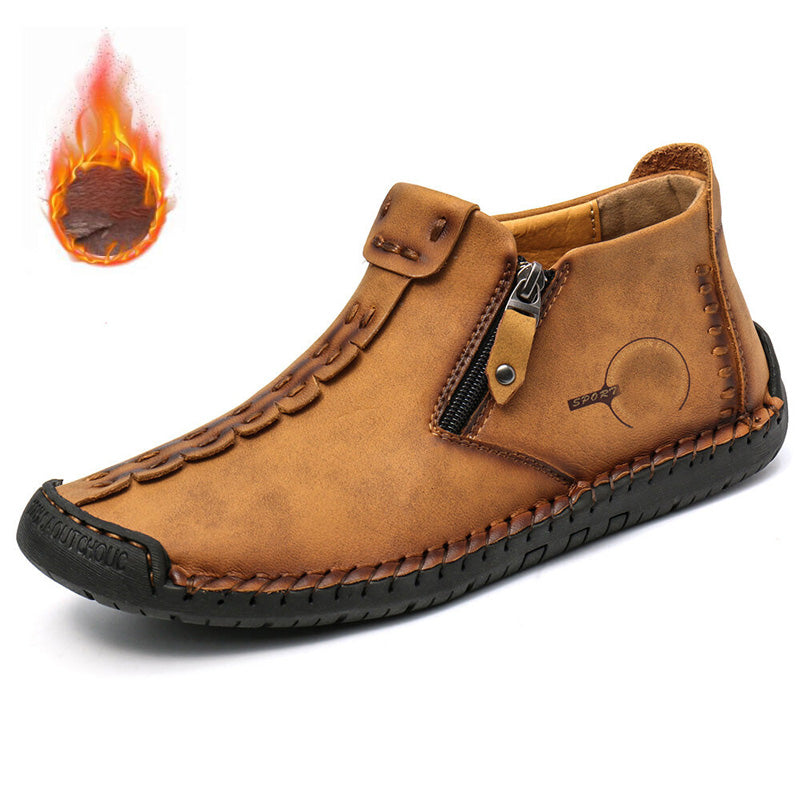 🥾Botas Martens para hombre hechas totalmente a mano con cuero genuino (tallas 38-48), con forro de felpa y cremallera – cálidas, cómodas y elegantes, ideales para el invierno.4161751