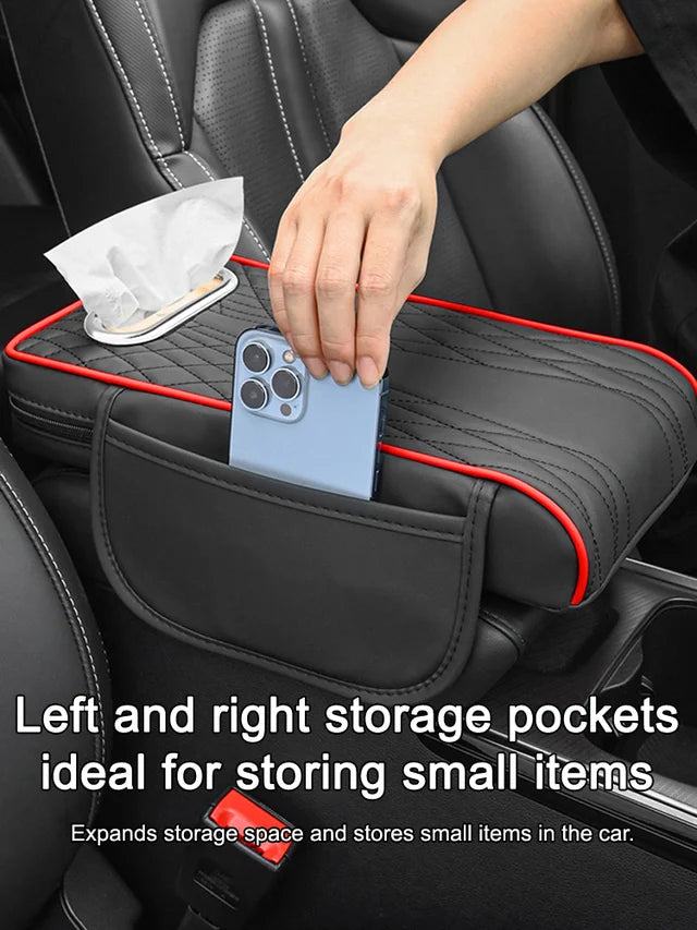 🚗Wielofunkcyjny skórzany podłokietnik samochodowy trzy w jednym_4173697