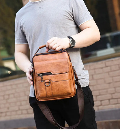 🔥Nova promocija 50% popusta 👜 Moderna in vsakodnevna moška usnjena torba z veliko zmogljivostjo