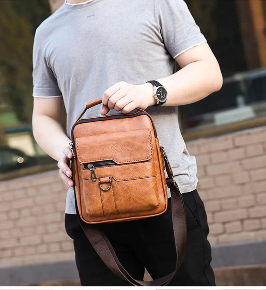 🔥Nova promocija 50% popusta 👜 Moderna in vsakodnevna moška usnjena torba z veliko zmogljivostjo