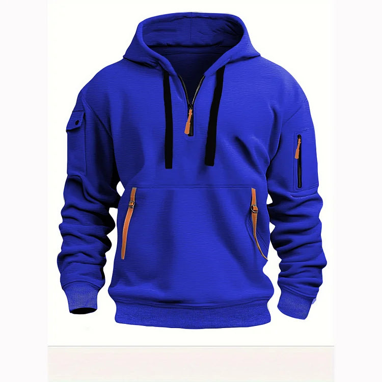 🔥💥【S-5XL】 Pánská mikina na zip s mnoha kapsami-3780670