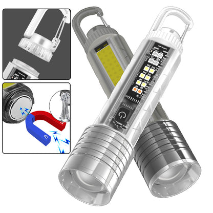 👍👍Linterna compacta de alta potencia con LED de múltiples fuentes, portátil y con una duración de batería ultralarga.