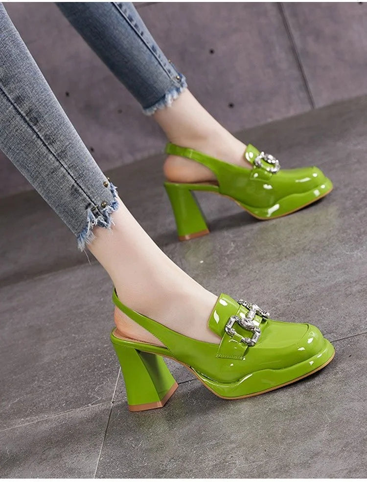 💕【34-40】Letní nový styl drahokamu módní vysoké podpatky