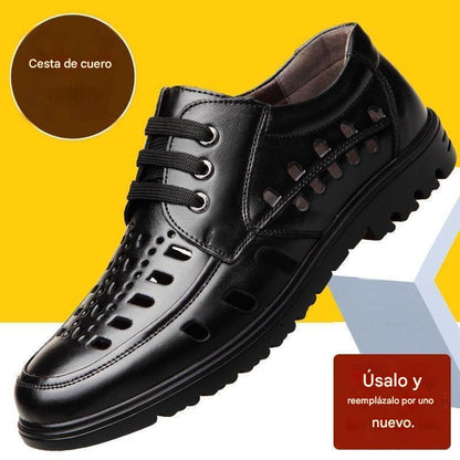 🏝️🔥Rebajas de verano【Tallas 38-44】Nuevas sandalias de cuero transpirables para hombre 2026