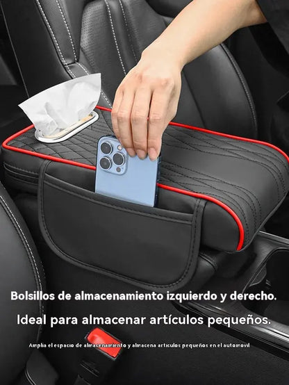 🚗Caja de almacenamiento multifuncional para coche 3 en 1 de piel.