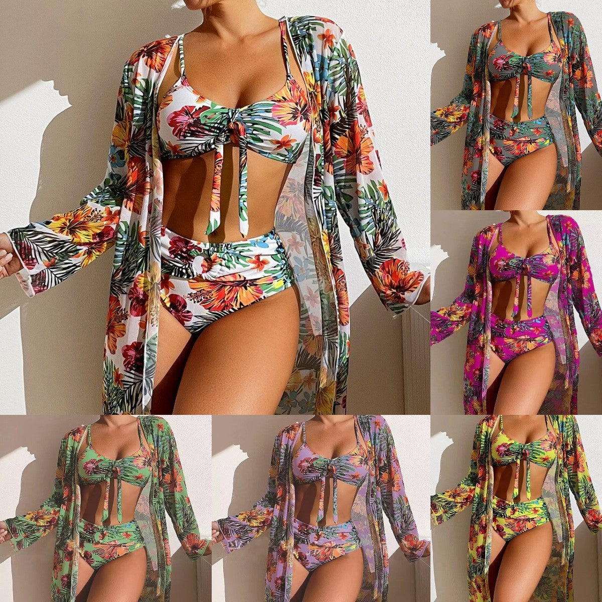 👙【S-2XL】2024 nová módní třídílná sada plavek 3702308