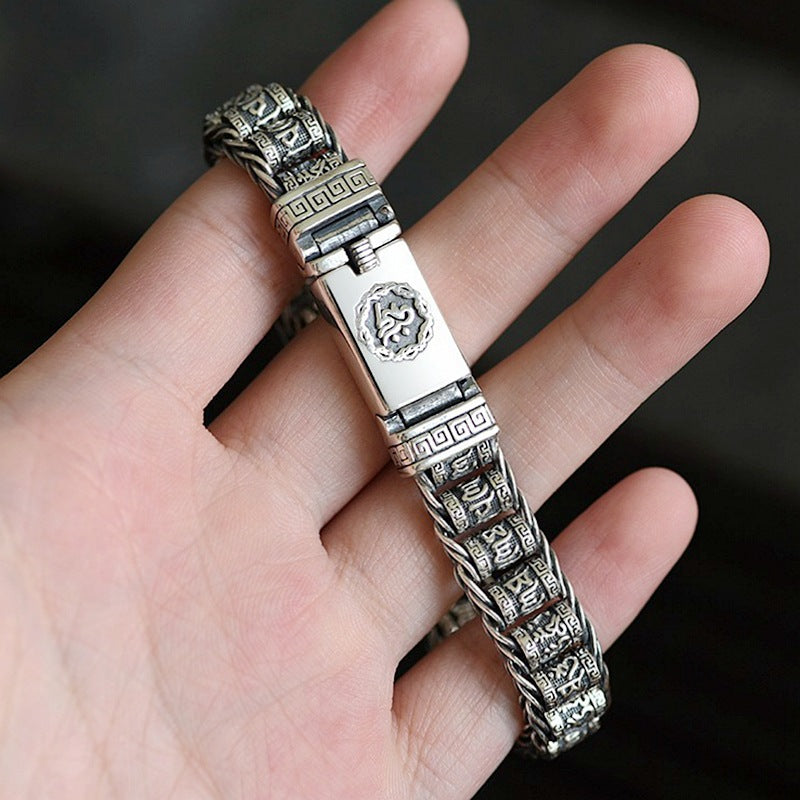🔥【Compra 1, llévate 1 gratis】Pulsera de cuentas retorcidas de plata S925 para hombre_4234436