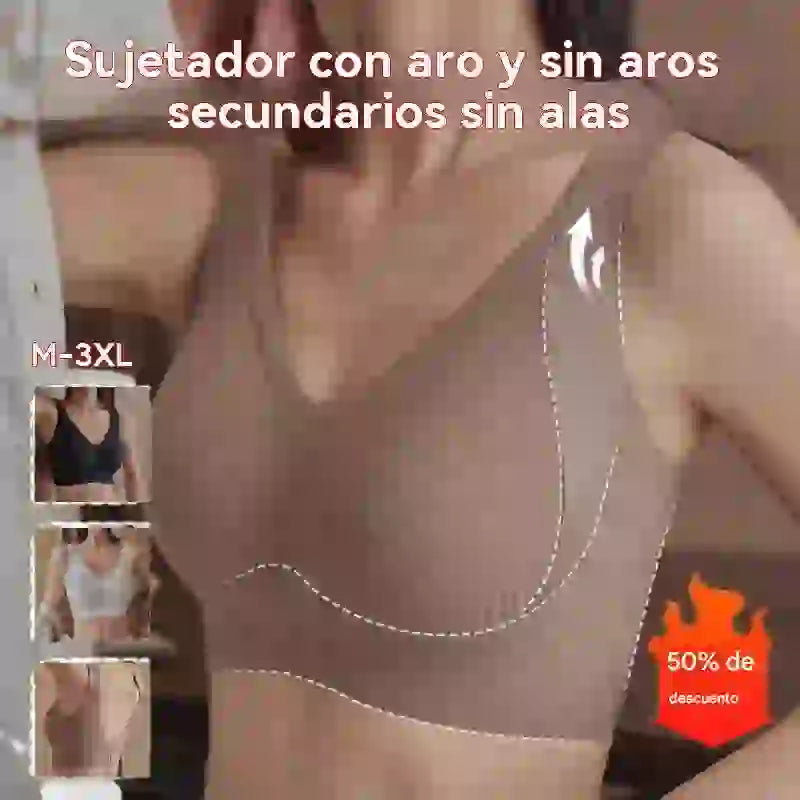 🧊[Paquete de 4] 🍃Sujetador de una pieza sin costuras ni aros para mujer - Transpirable y sin sudor ❤️ [40–95 kg]