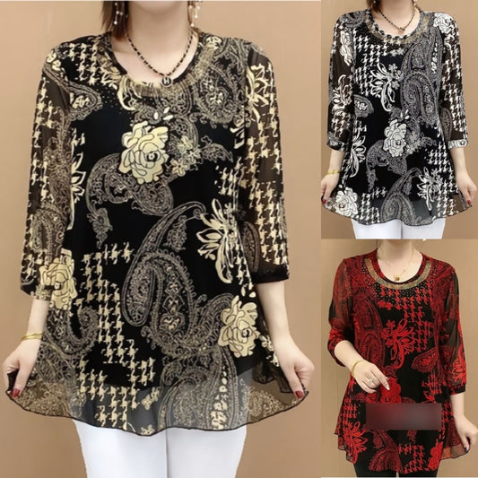 🔥 35%OFF 🔥【XL-6XL】Nový 2025 Letní košile, široká elastická, krytí břicha, top