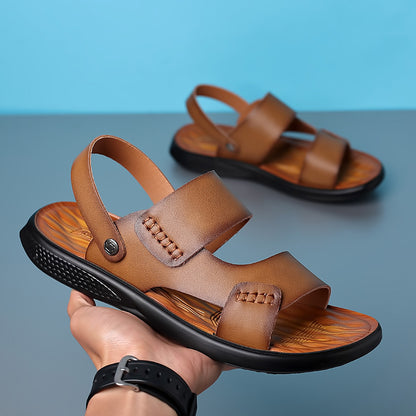🐂【38-44】Sandalias de cuero genuino para hombre, ideales para la playa en verano .