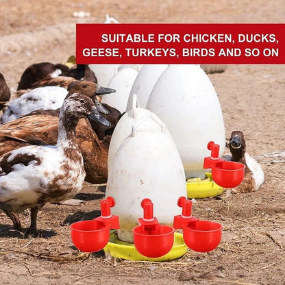 🐔【12 piezas】Bol de agua automático para aves de corral, sin necesidad de alimentación manual.
