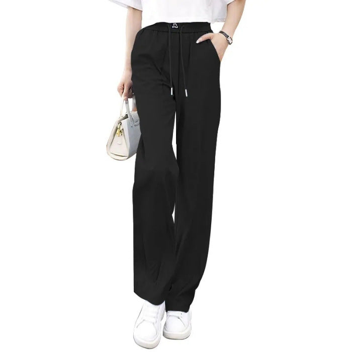 ❤️【S-3XL】Vaqueros de pierna ancha de seda de hielo con cintura alta_4289594