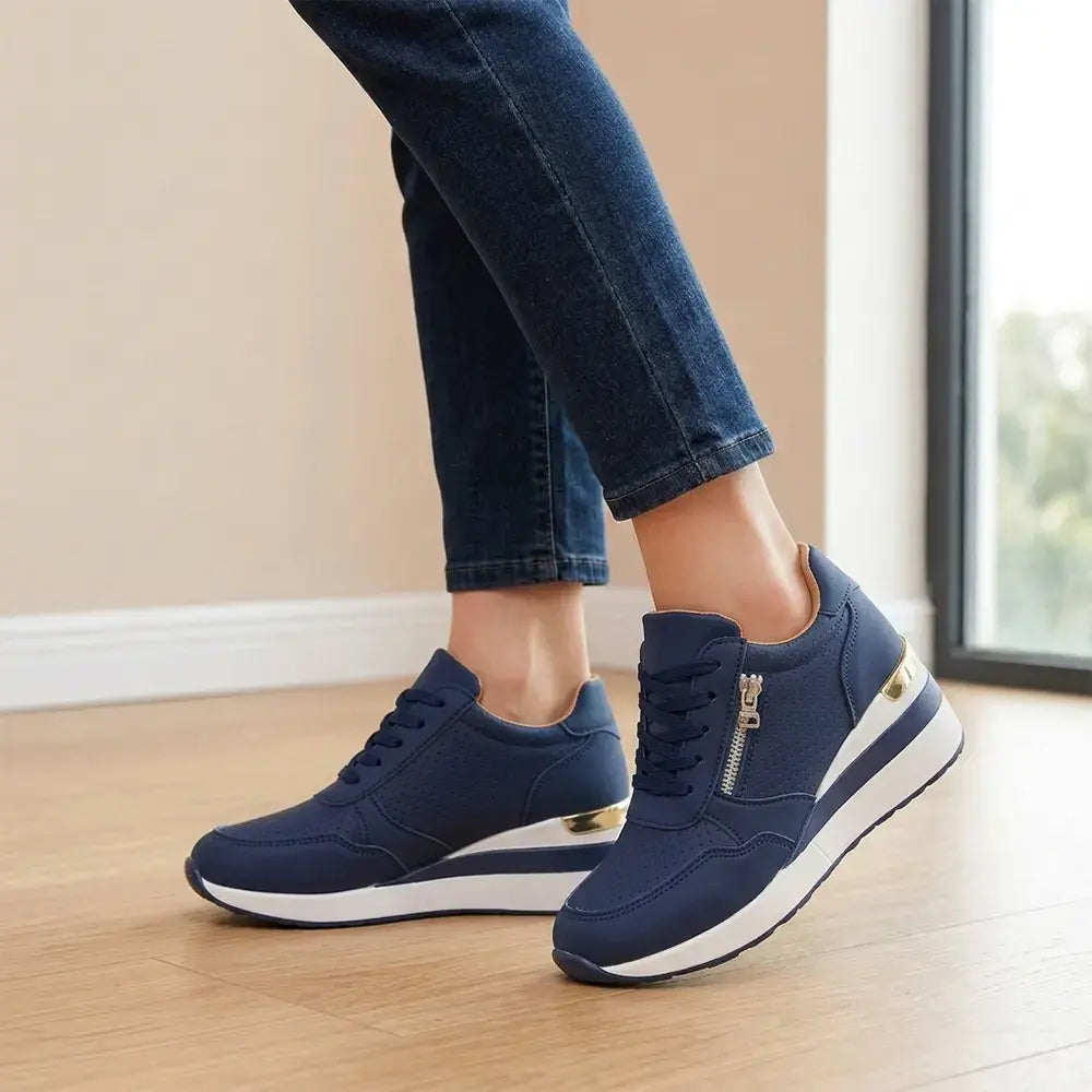 👟【36-43】Zapatillas deportivas de cuña sin cordones de tallas grandes: zapatos de plataforma ligeros para el día a día, zapatos cómodos para caminar y hacer ejercicio.