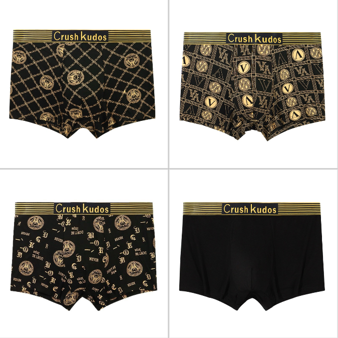 🔥【Compre 4 y obtenga 4 gratis】🚹✅💥【40-140 kg】Ropa interior de seda de hielo transpirable para hombre, ropa interior cómoda sin costuras, talla grande, estampado de moda_4211394