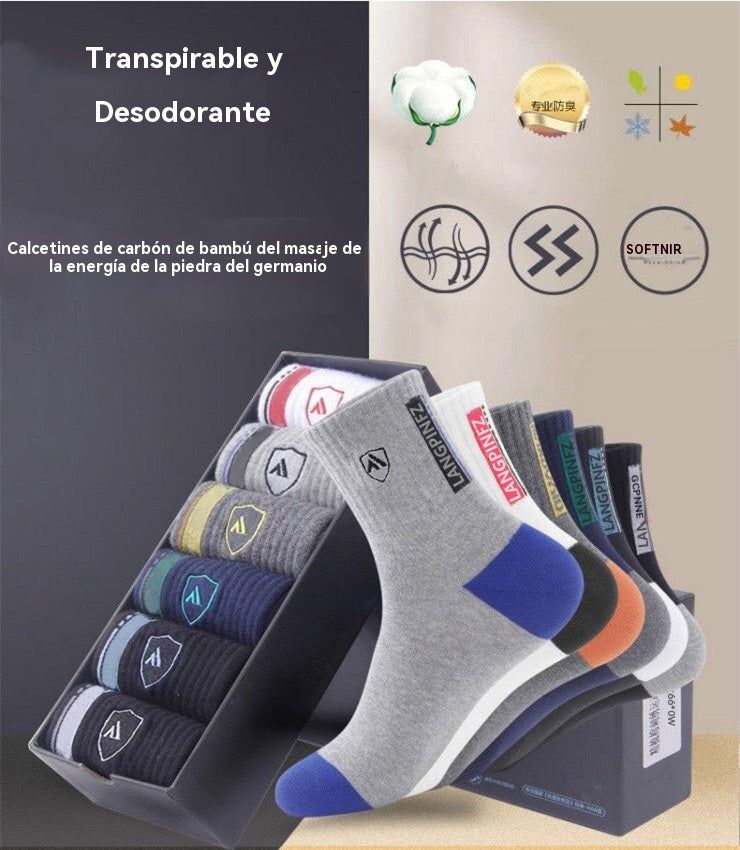 😍🧦【10pares】2026 nuevos calcetines desodorantes de algodón absorbentes para el sudor para hombres_4204929