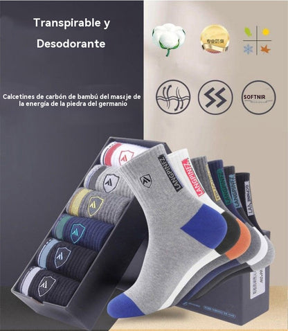 😍🧦【10pares】2024 nuevos calcetines desodorantes de algodón absorbentes para el sudor para hombres_4204929