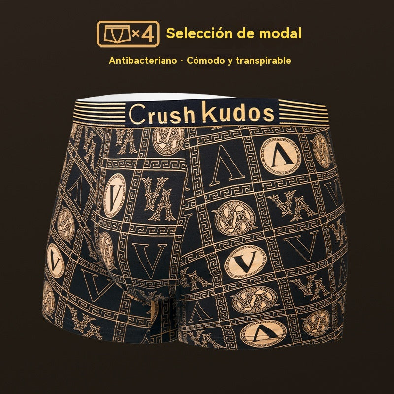 🔥【Compre 4 y obtenga 4 gratis】🚹✅💥【40-140 kg】Ropa interior de seda de hielo transpirable para hombre, ropa interior cómoda sin costuras, talla grande, estampado de moda_4211394