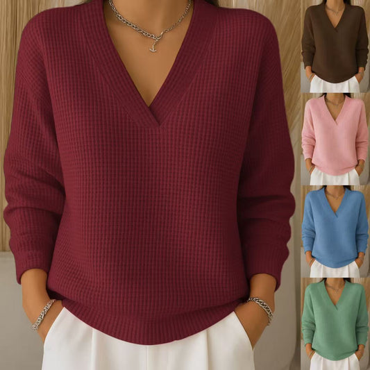 ✨💥【S-3XL】Új női lezser hosszú ujjú kötött felső_4206869