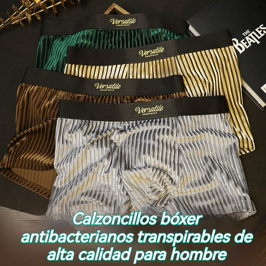 🔥💥【Compra 2 y llévate 2 gratis】Calzoncillos bóxer antibacterianos de lujo de alta calidad para hombre
