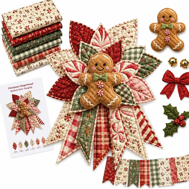 🎇🎄Kit de costura para colgar en la puerta con diseño navideño acolchado (7 diseños)