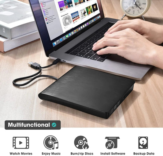📢📢¡50% de descuento! 💿💻 Lector de CD/DVD Externo – Plug & Play, Portátil y Compatible con Mac/Windows_4213949