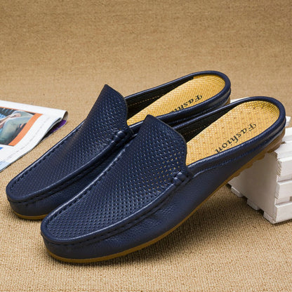 ✨【Korlátozott mennyiség】👞【39-45】Új stílusú, kényelmes és légáteresztő valódi bőrből készült, kézzel készített férfi papucs_4272889