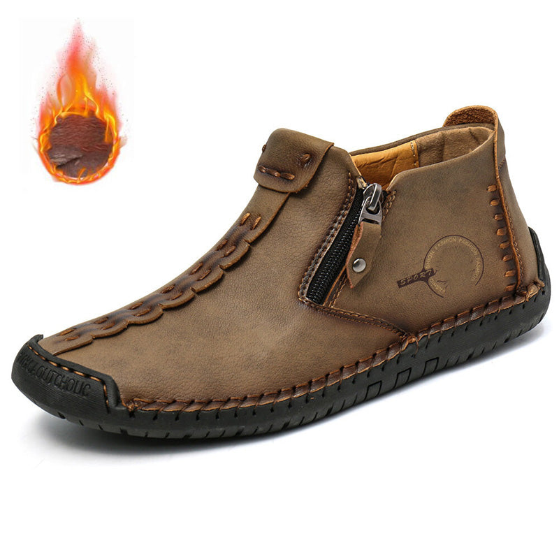 🥾Botas Martens para hombre hechas totalmente a mano con cuero genuino (tallas 38-48), con forro de felpa y cremallera – cálidas, cómodas y elegantes, ideales para el invierno.4161751