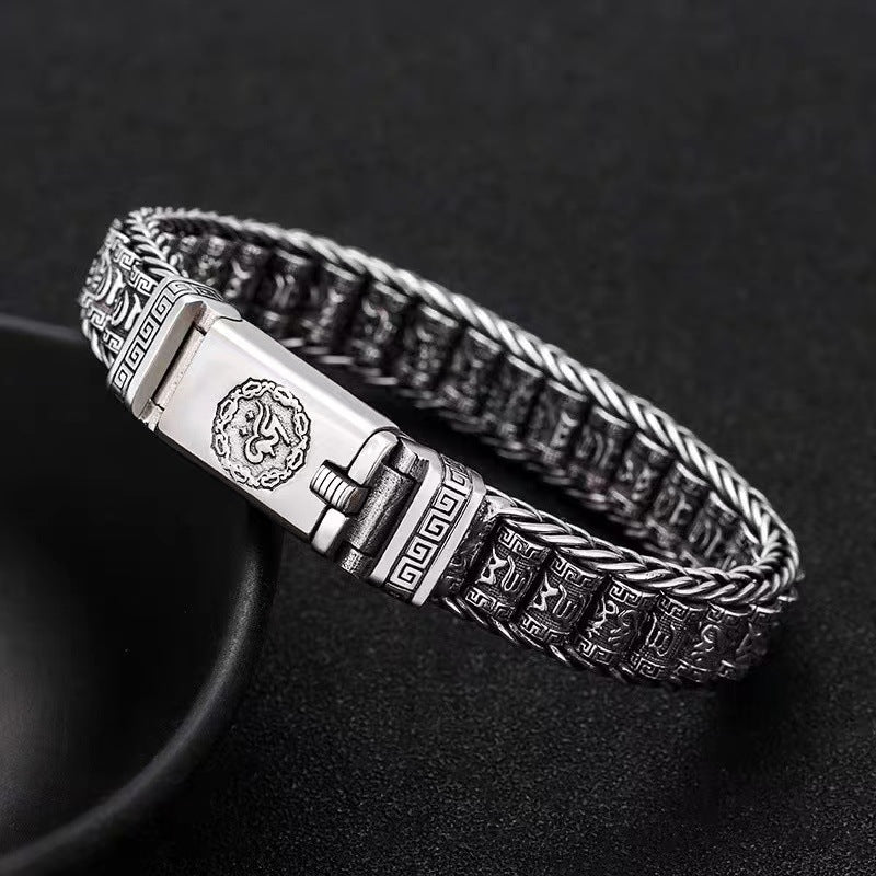 🔥【Compra 1, llévate 1 gratis】Pulsera de cuentas retorcidas de plata S925 para hombre_4234436