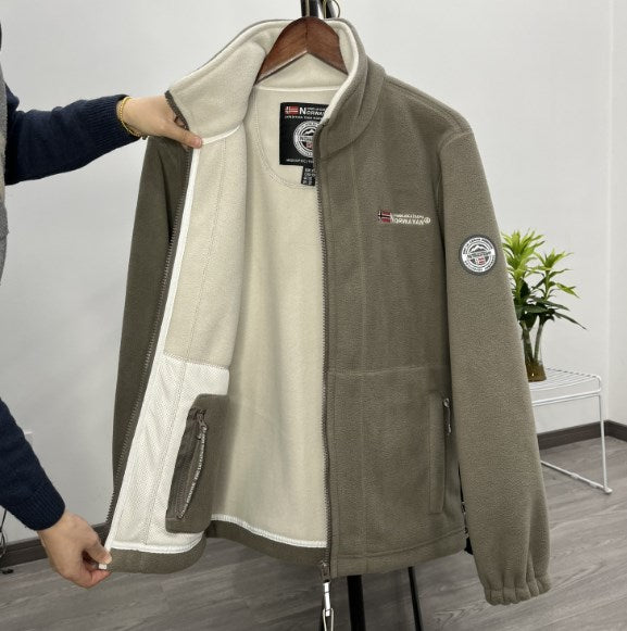 🧥【XS-3XL】Chaqueta de forro polar de terciopelo grueso para hombre, otoño e invierno, cálida, ligera, talla grande_4212367