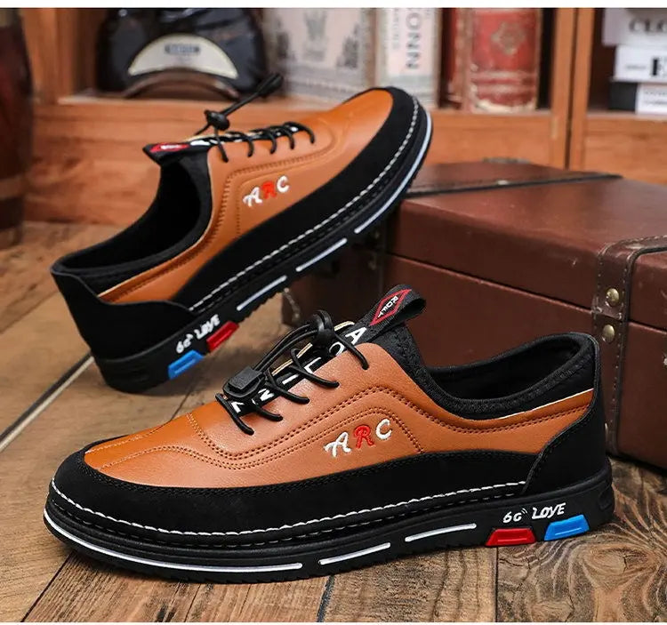 💯🔥🔥【39-48】Los zapatos de negocios casuales para hombre están hechos de cuero impermeable y resistente a las manchas con una suela suave para un uso cómodo.