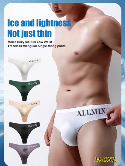 【5 piezas 】Tanga sin costuras de cintura baja de seda de hielo sexy