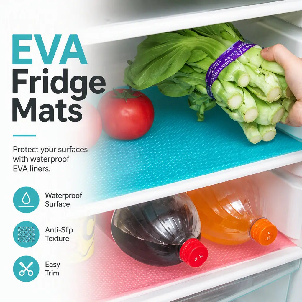 8 piezas por 26 euros-🧊🛡️ Protectores impermeables para estantes de refrigerador — Antideslizantes, fáciles de limpiar y aptos para contacto con alimentos — Mantén los estantes ordenados y frescos ✨