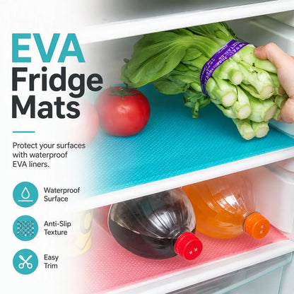 8 piezas por 26 euros-🧊🛡️ Protectores impermeables para estantes de refrigerador — Antideslizantes, fáciles de limpiar y aptos para contacto con alimentos — Mantén los estantes ordenados y frescos ✨