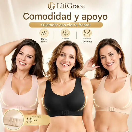 🎉¡ÚLTIMO DÍA DE OFERTA! - 60% DE DESCUENTO⚡ Sujetador sin aros con cierre frontal y espalda cruzada: corrige la postura y ofrece máxima sujeción y comodidad.