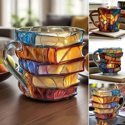 ✨【Oferta por tiempo limitado】📚Taza de café con forma de libro pintado en 3D_4285629