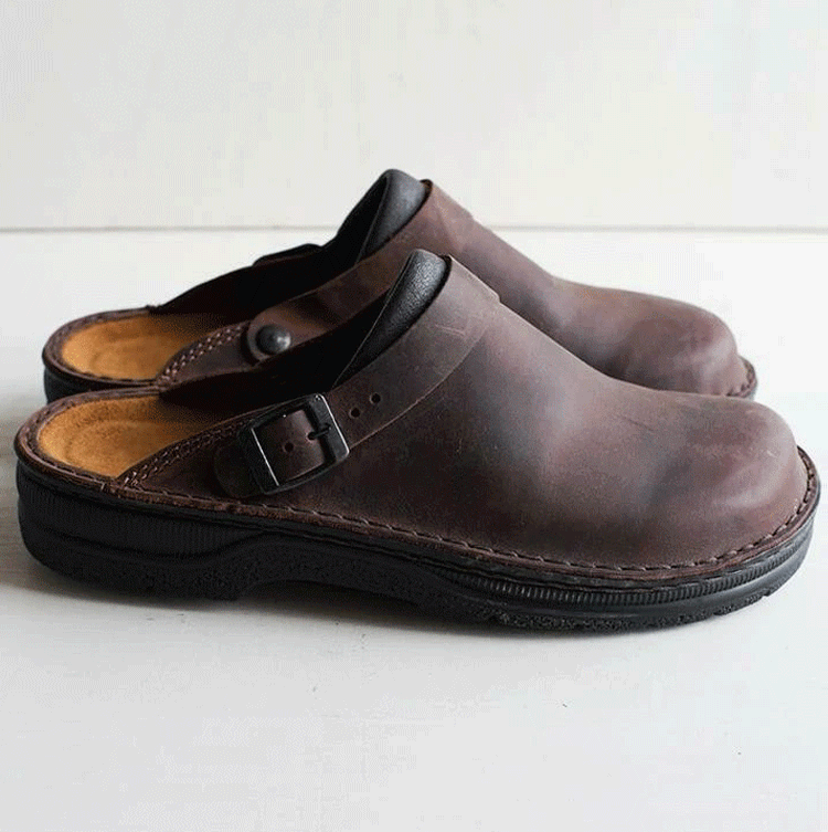 😎 [38-48] 【Négyévszakos használatra】Kiváló minőségű férfi bőr papucs, kényelmes és laza_4200247