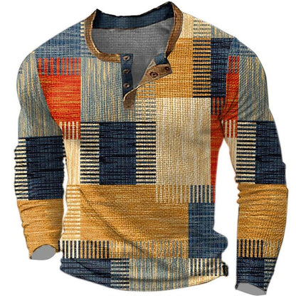 🎁😍[Korlátozott ideig kapható] 👔[S-4XL] Férfi hosszú ujjú mintás póló