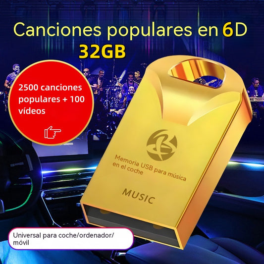 🔥🔥【32 GB】Memoria USB universal de alta calidad para música en coches【2500 canciones populares + 100 vídeos】4304095