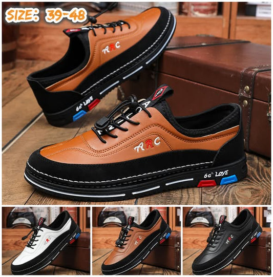 💯【39-48】Los zapatos de negocios casuales para hombre están hechos de cuero impermeable y resistente a las manchas con una suela suave para un uso cómodo.