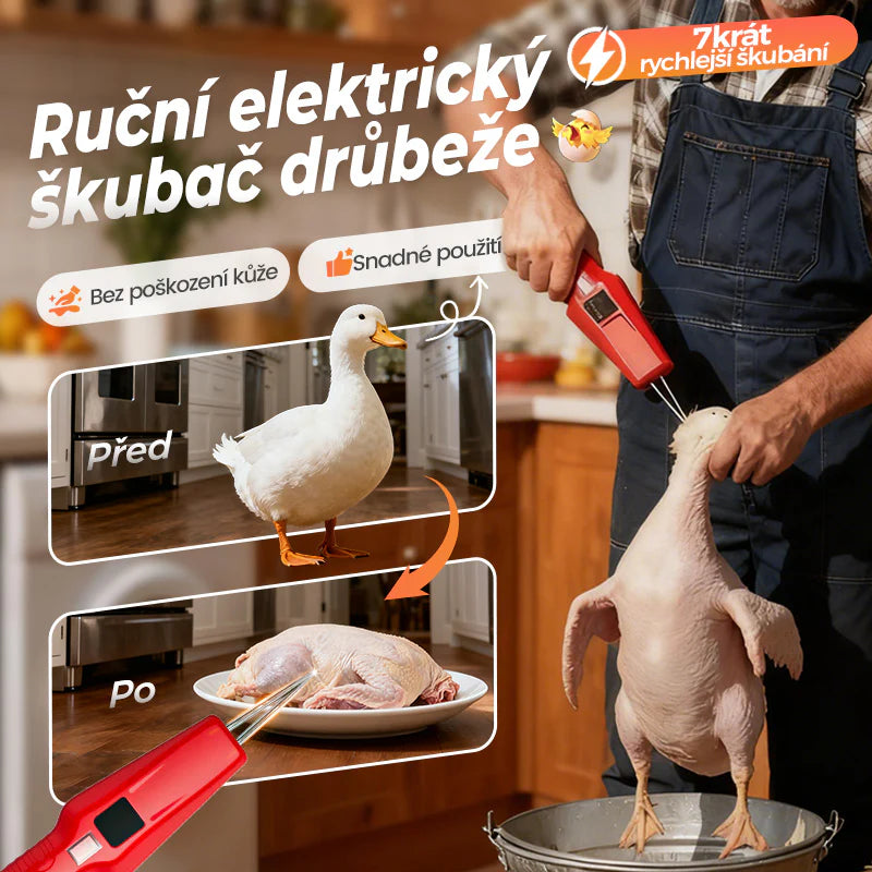🐓🦆 Desplumadora eléctrica portátil para pollos, patos, gansos y aves de corral (carga USB)