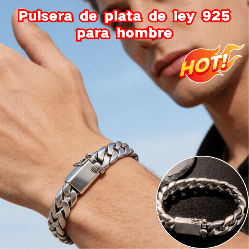 ✨✨[Compra uno, llévate otro gratis] 🎁Pulsera de plata de moda 2026 para hombres y mujeres