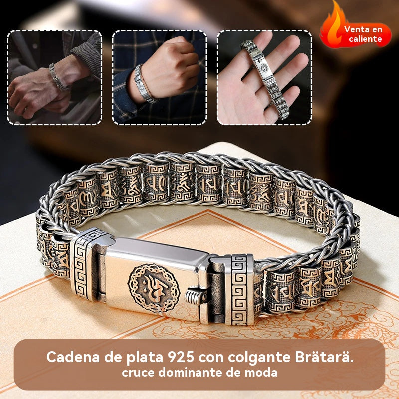 🔥【Compra 1, llévate 1 gratis】Pulsera de cuentas retorcidas de plata S925 para hombre_4234436