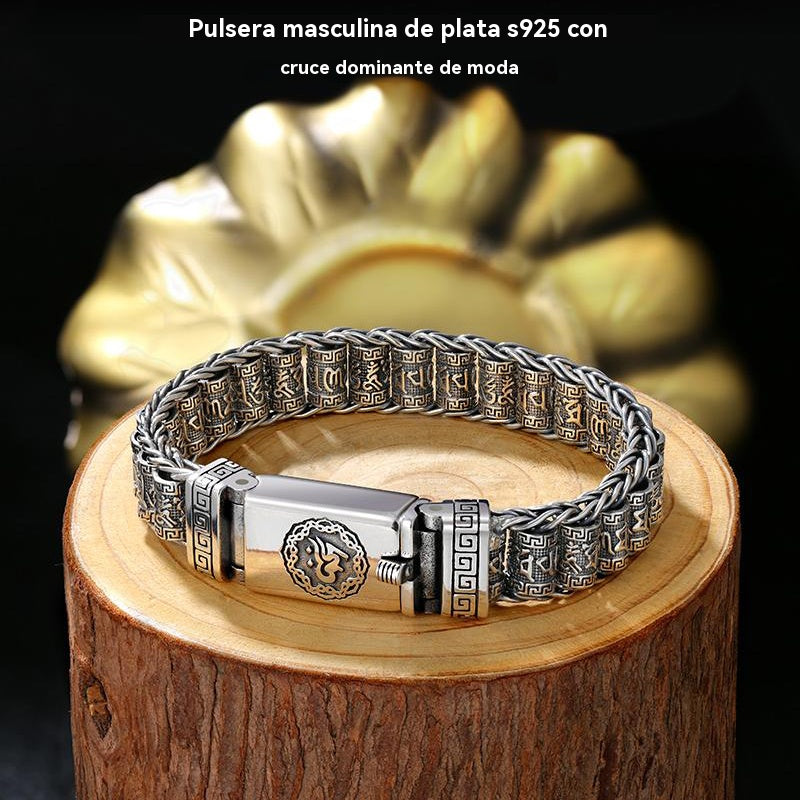 🔥【Compra 1, llévate 1 gratis】Pulsera de cuentas retorcidas de plata S925 para hombre_4234436