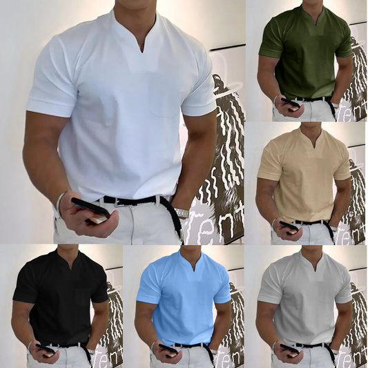 💪👔Polo deportivo para hombre en tallas grandes, de algodón elástico_4247241