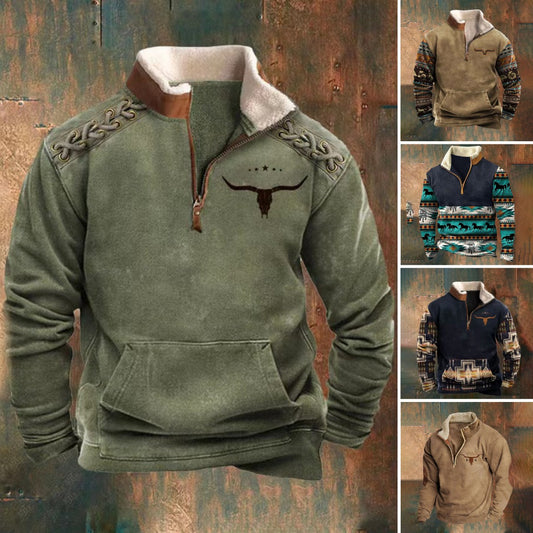 【50% sleva】【S-4XL】 2024 pánský módní podzimní a zimní teplý svetr s dlouhým rukávem s 3D potiskem-3820430