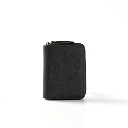 🔥🔥【Disponible en 4 colores】 Cartera de hombre de cuero genuino estilo retro, hecha a mano, con cremallera y ranura para varias tarjetas.