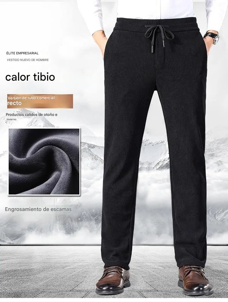 👖【L-5XL】Terciopelo de otoño e invierno más pantalones deportivos de terciopelo para hombre, pantalones casuales sueltos
