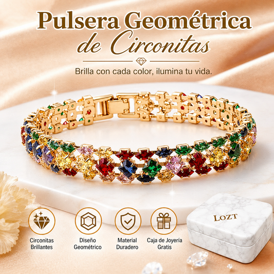 ✨Pulsera de circonitas geométricas coloridas de estilo bohemio