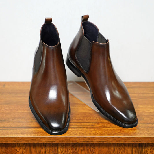 【38-48】Nuevas botas de cuero para hombre, piel de vacuno de alta calidad, hechas a mano.