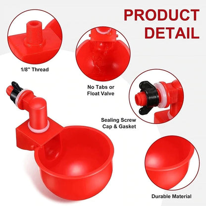🐔【12 piezas】Bol de agua automático para aves de corral, sin necesidad de alimentación manual.